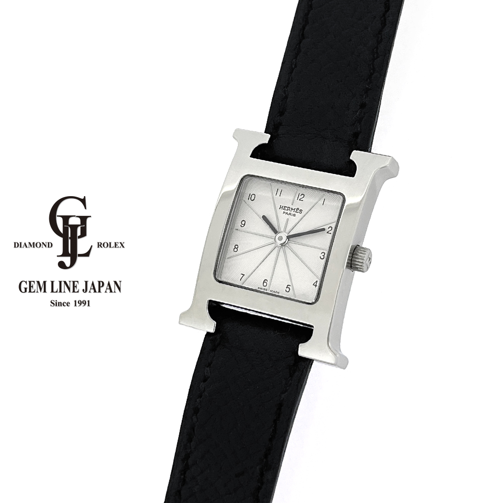 メンテナンス済★ボームアンドメルシエ ディアマント クォーツ腕時計 スイス製水色ライトブルーステンレス