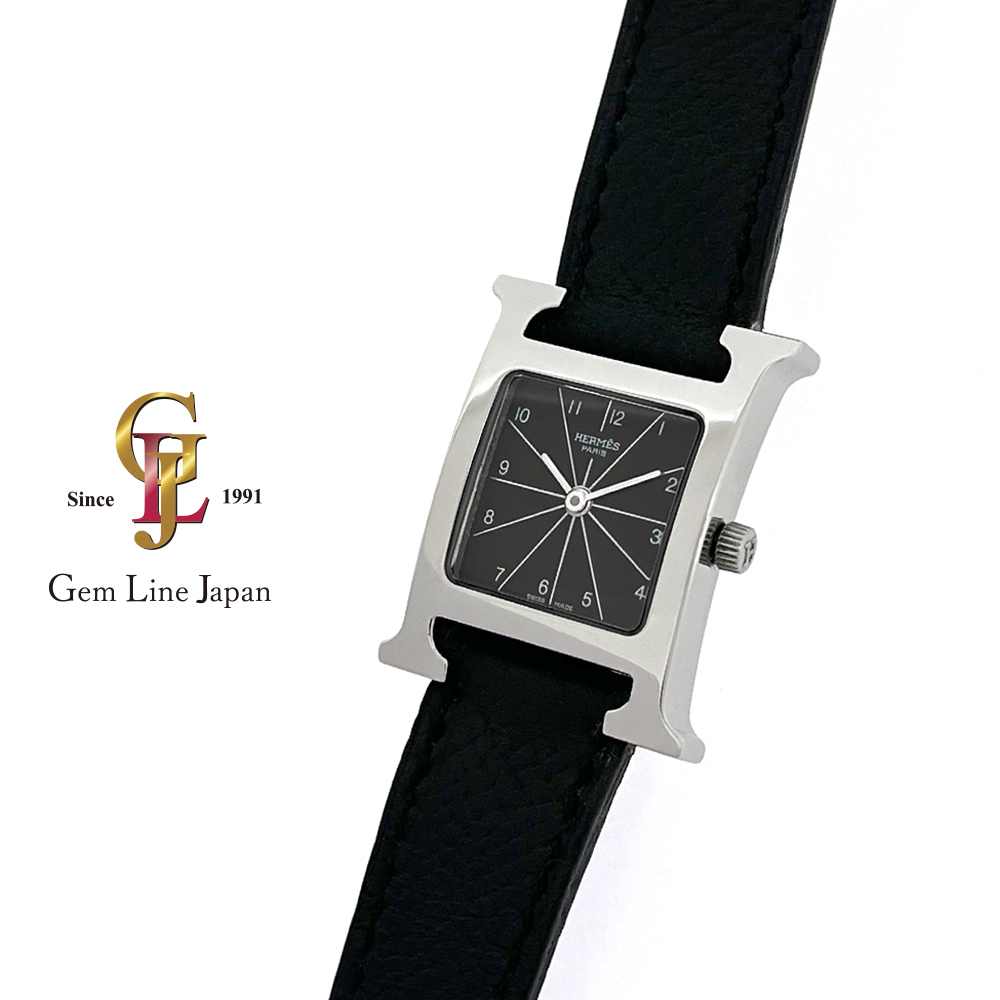 Hウォッチ【稼動品】HERMES(エルメス) 腕時計 Hウォッチ HH1.210 黒