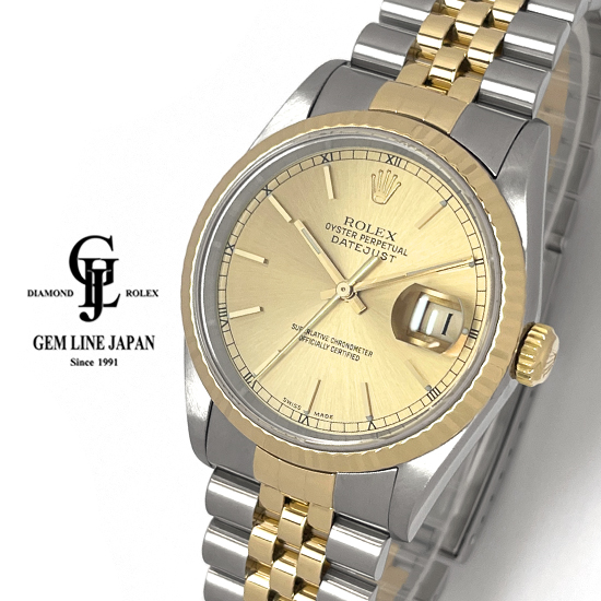 【新品仕上・OH済】ロレックス デイトジャスト 16233 自動巻 メンズ腕時計