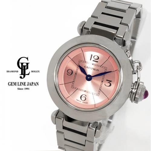 美品 カルティエ 腕時計 ミス パシャ W3140008 ピンク レディース
